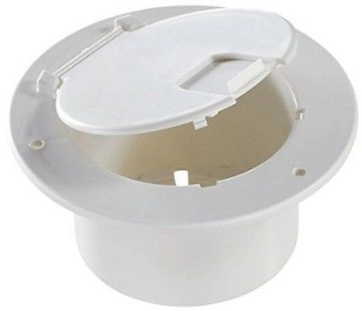 RV Designer B110 Deluxe White Round Cable Hatch