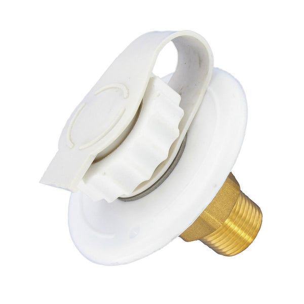 Valterra A01-0170LF White 2-3/4" MPT Lead-Free Flush Mount Water Inlet